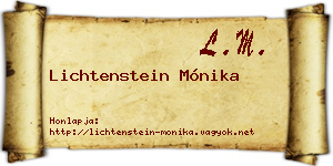 Lichtenstein Mónika névjegykártya